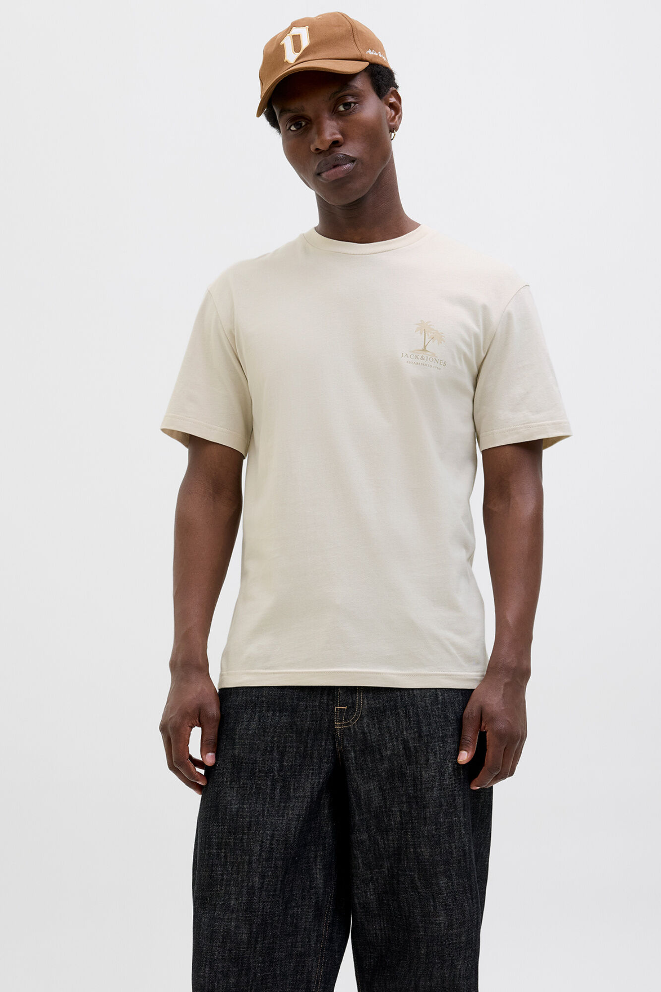 Jack & Jones T-shirt slim com estampado nas costas