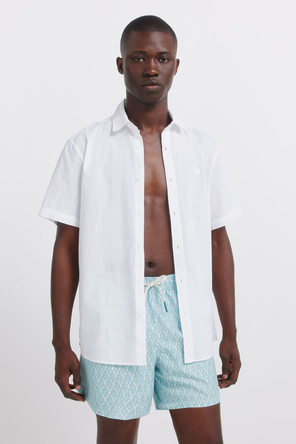 Springfield Kupaći kostim sa printom li&scaron;ća Plava