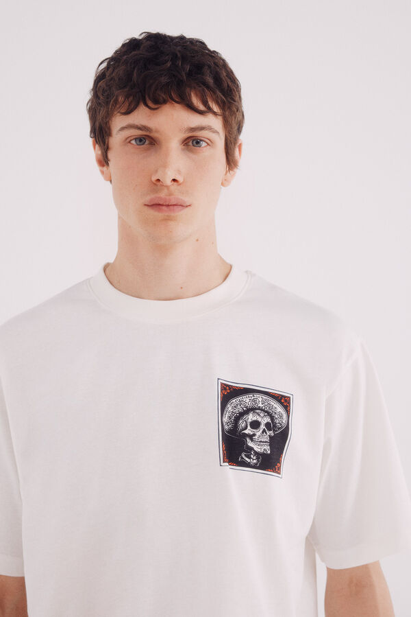 Springfield T-shirt Skull Mex Hat bege