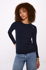 Springfield Camiseta botones sisa azul