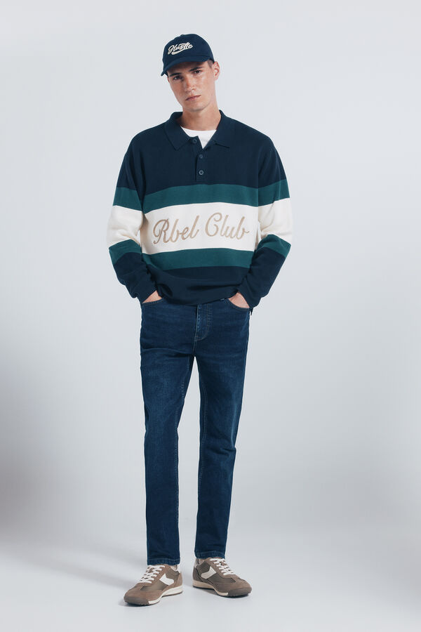 Springfield Zapatilla piel estilo retro marrón