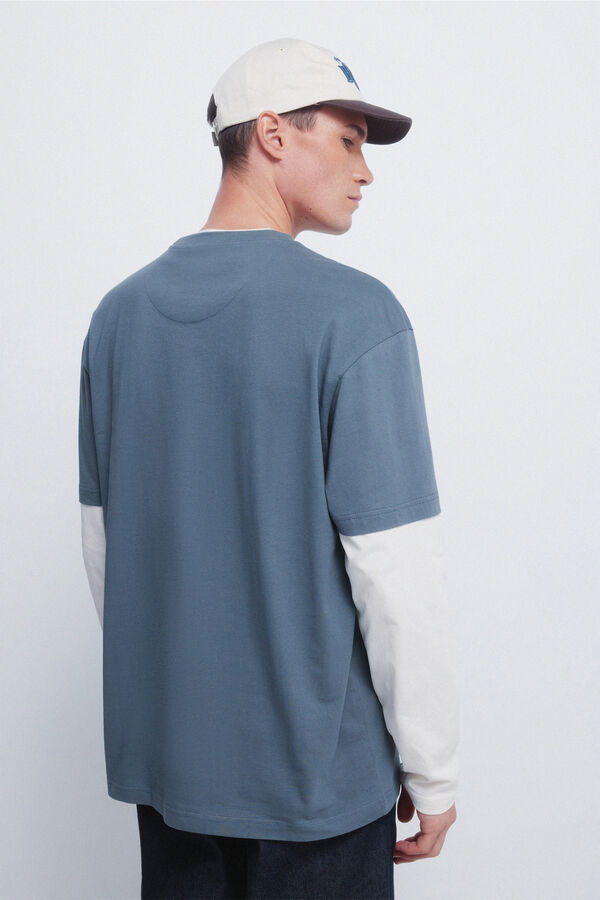 Springfield Majica sa duplim dugi rukav Plava