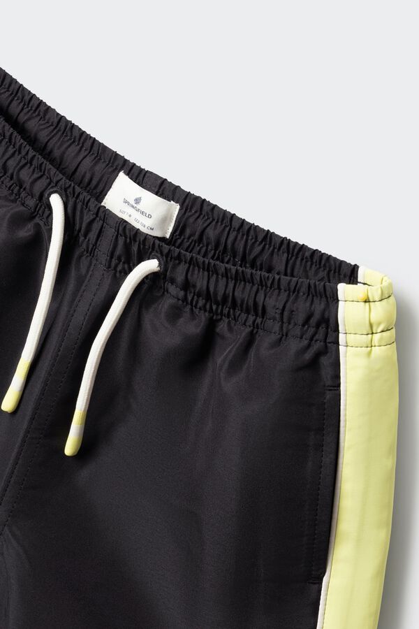 Springfield Kids Dečiji kupaći kostim sa kontrastnim detaljima Crna