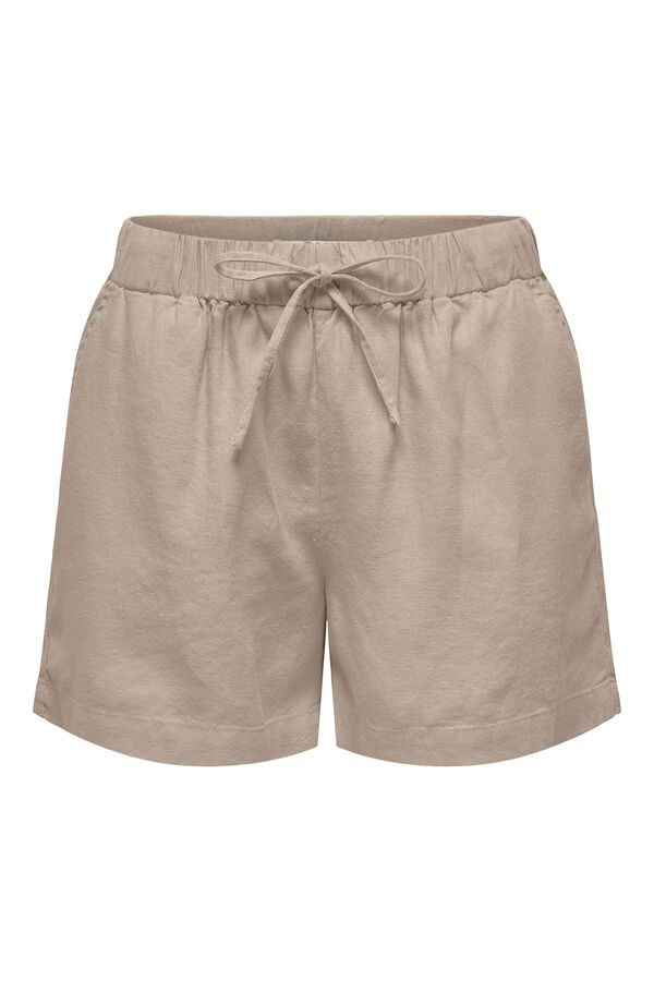 Only Shorts de lino beige