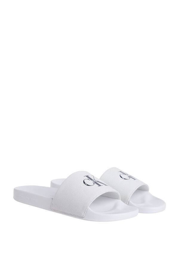 Calvin Klein Sand&aacute;lias com logo cinzento