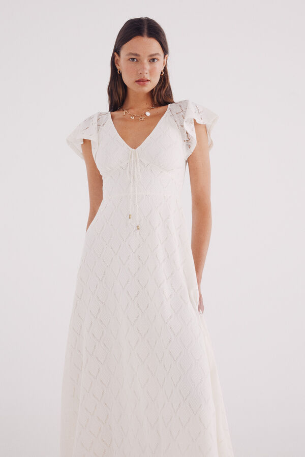 Springfield Midi dress with openwork white