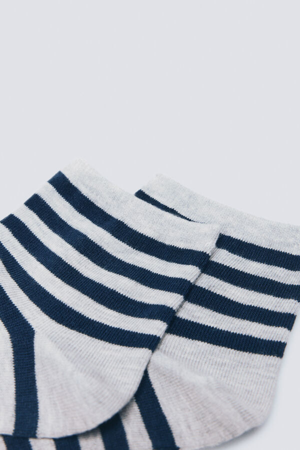 Springfield Kratke prugaste čarape crne boje Plava