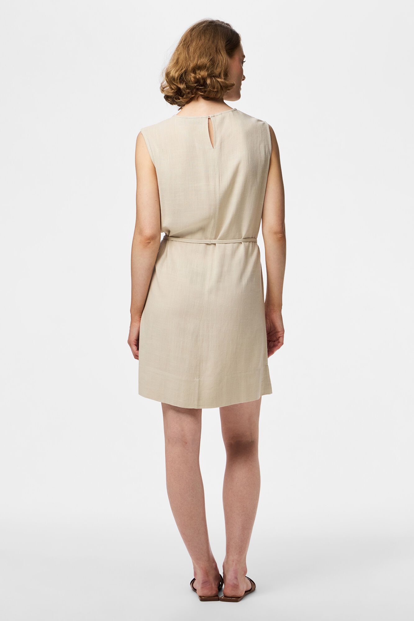 Pieces Vestido corto de lino sin mangas