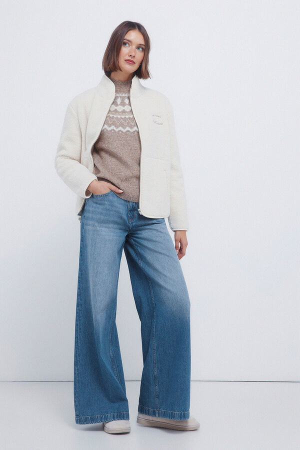 Springfield Džemper sa žakard krznenim ukrasom Print