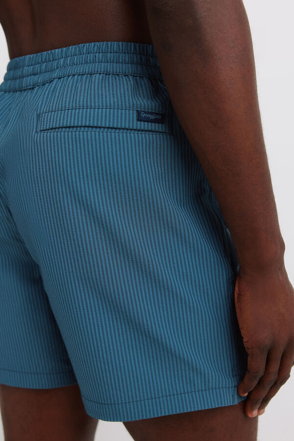 Springfield Kupaći kostim od seersucker tkanine na pruge Plava