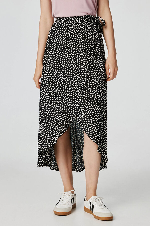 Springfield Sarong/wrap midi skirt black