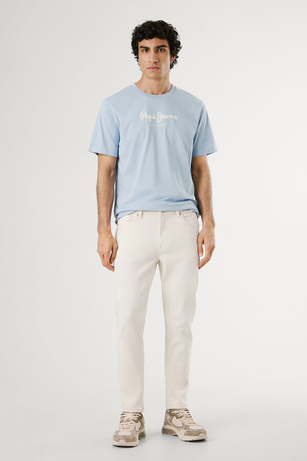 Pepe Jeans Camiseta de manga corta con logo frontal. azul