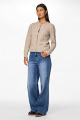 Pieces C&aacute;rdigan botones cuello redondo gris