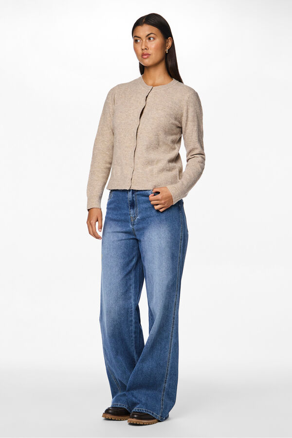 Pieces C&aacute;rdigan botones cuello redondo gris