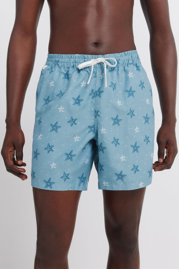 Springfield Ba&ntilde;ador estampado estrellas azul