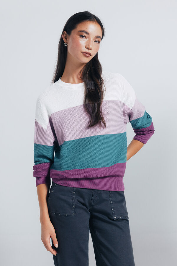 Springfield Jersey color block algod&oacute;n morado/lila