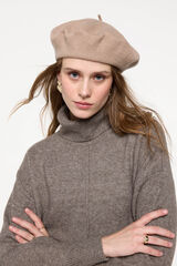 Pieces Boina de lana beige