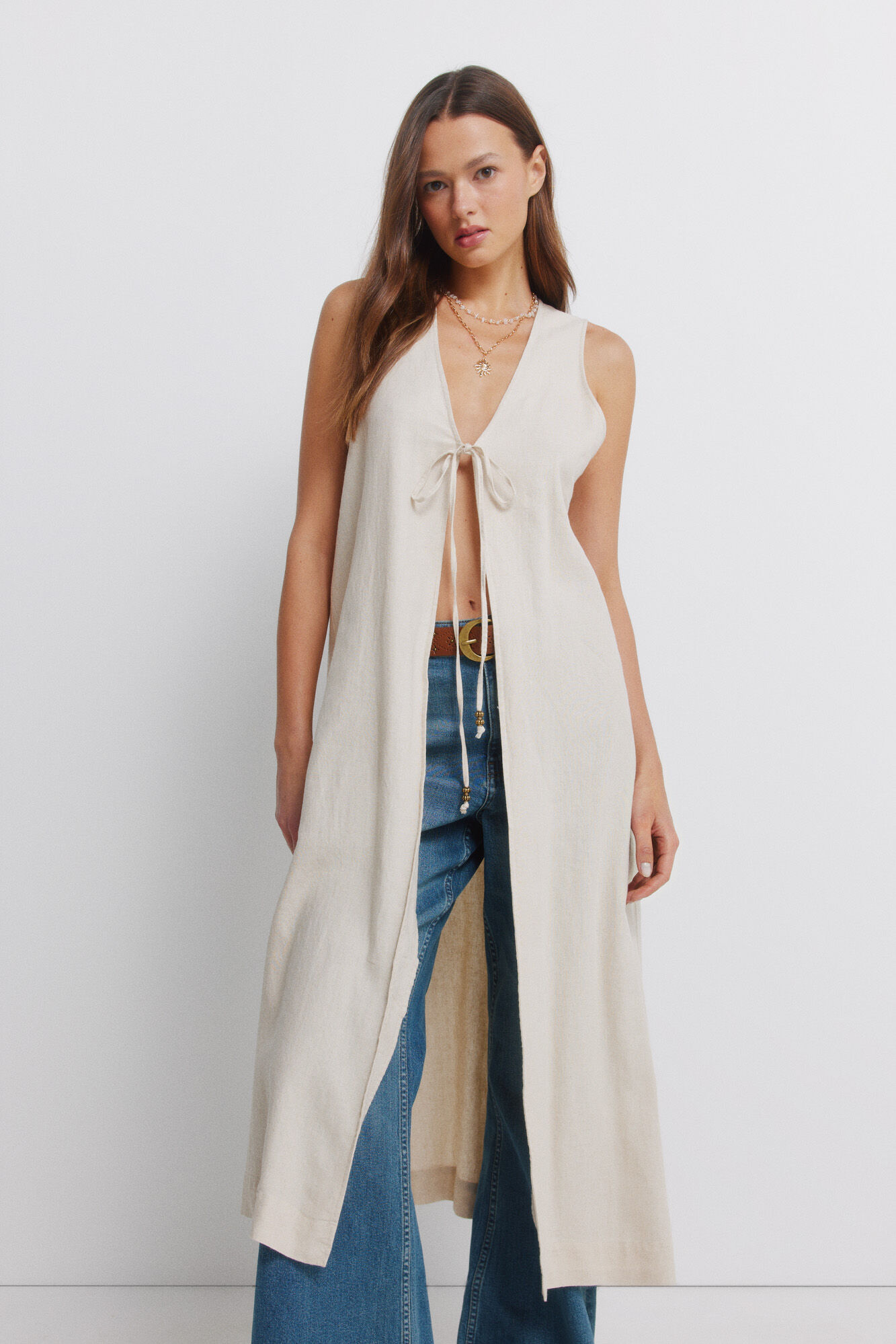 Springfield Chaleco largo lino