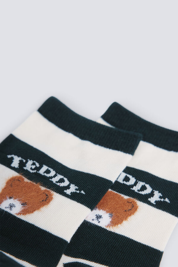 Springfield Prugaste čarape sa medvedićem Zelena