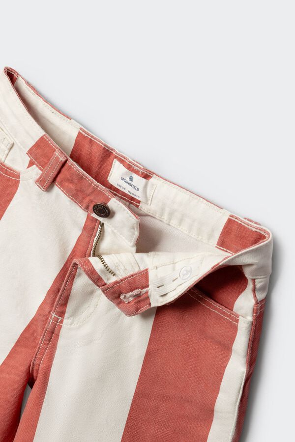 Springfield Kids Crvene bermude na pruge za dečake Koralna