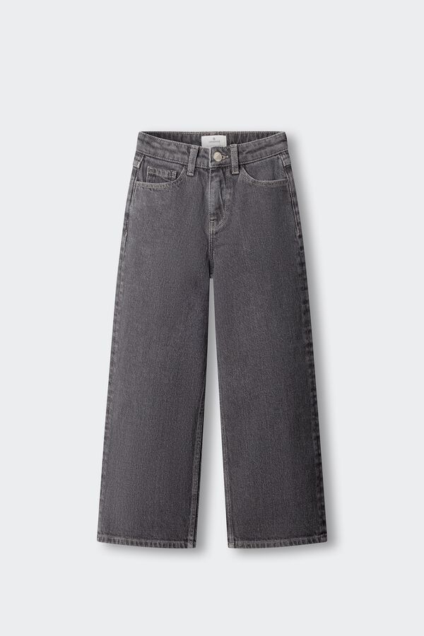 Springfield Kids Pantalon wide leg denim basico ni&ntilde;a gris