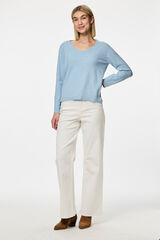 Pieces Jersey fino de punto azul