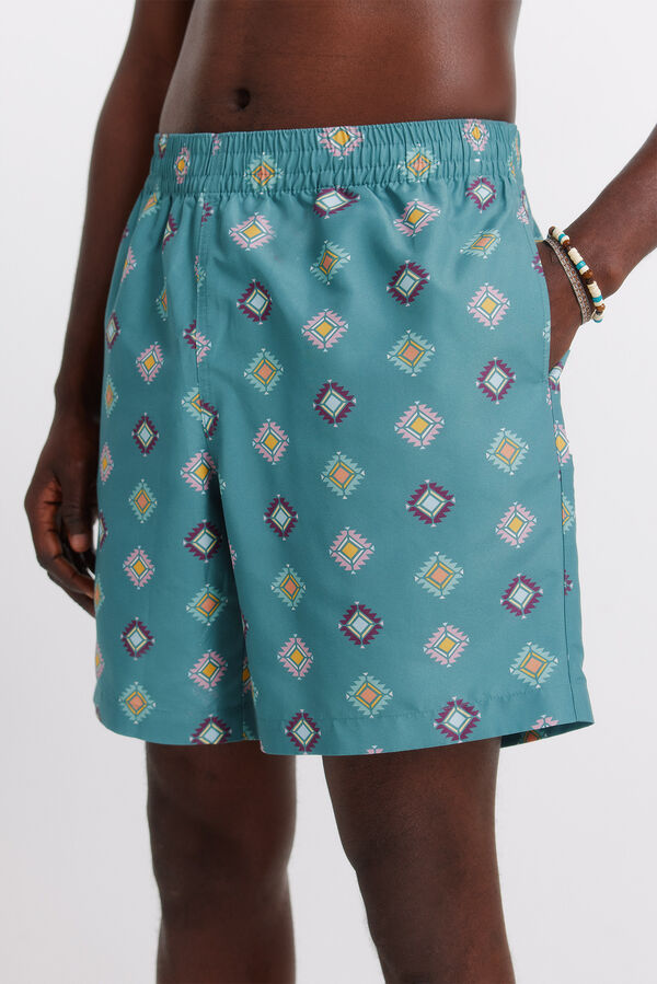 Springfield Kupaći kostim sa etno printom Plava