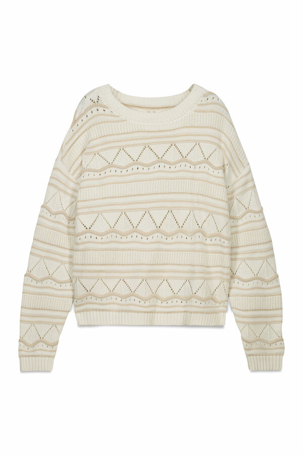 Springfield Pointelle pleteni džemper Print