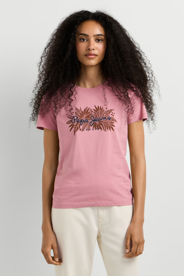 Pepe Jeans Camiseta b&aacute;sica manga corta rosa