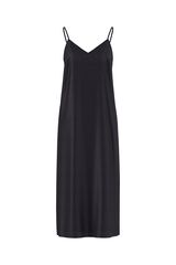 Pieces Vestido comprido de al&ccedil;as acetinado preto