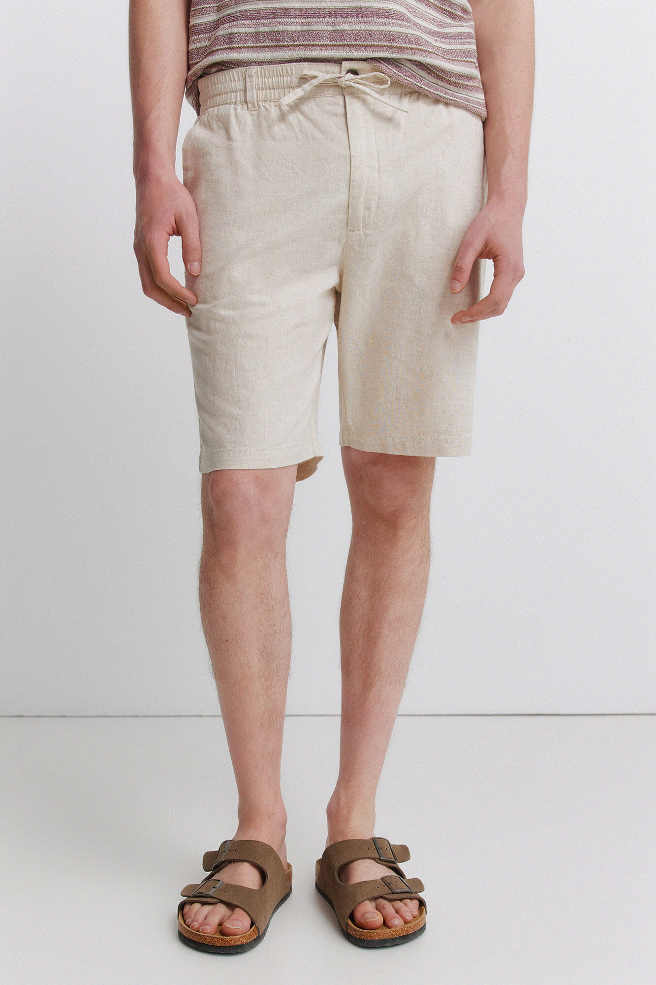 Springfield Bermude od lana, udobne, slim fit