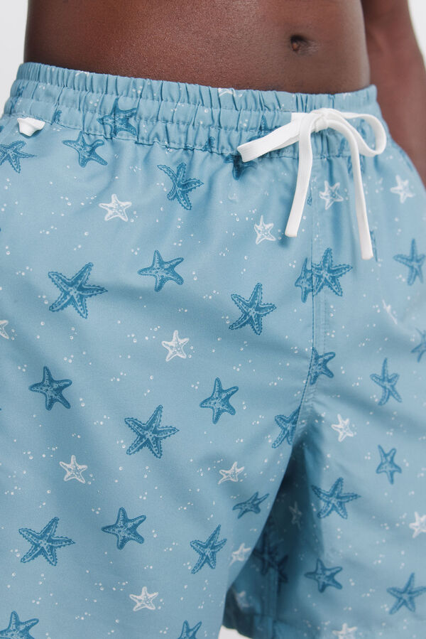 Springfield Ba&ntilde;ador estampado estrellas azul