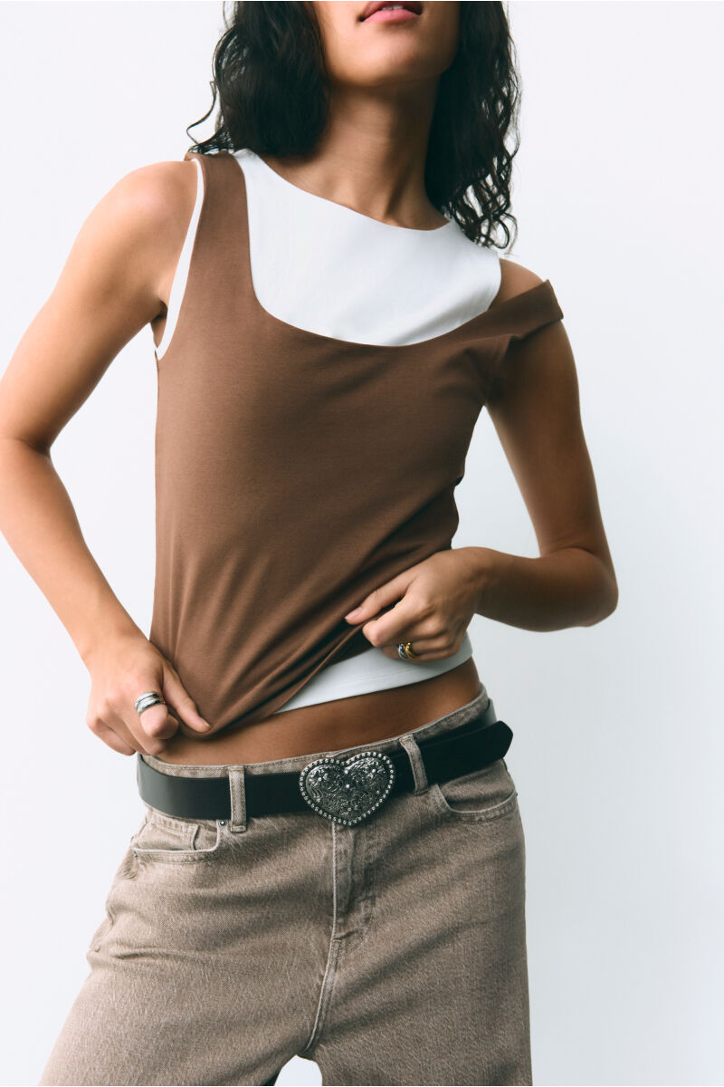 Springfield Majica sa bretelama od dvostrukog tkanja