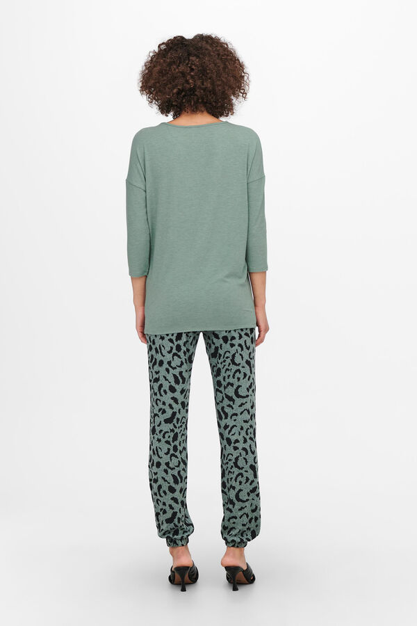 Only Flowy stockings sleeve T-shirt  green