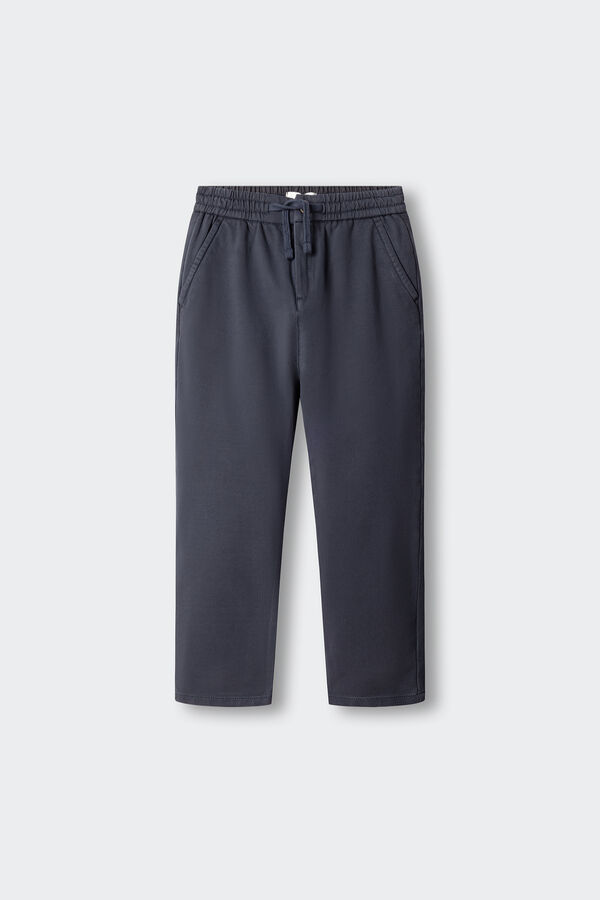 Springfield Kids Dečije chino pantalone od pletiva Plava