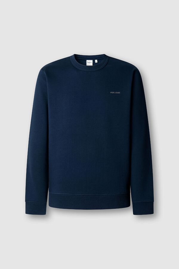 Pepe Jeans Sweatshirt com logo gola redonda azul