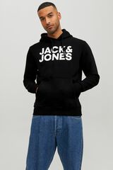Jack & Jones Log&oacute;s kapucnis pul&oacute;ver fekete