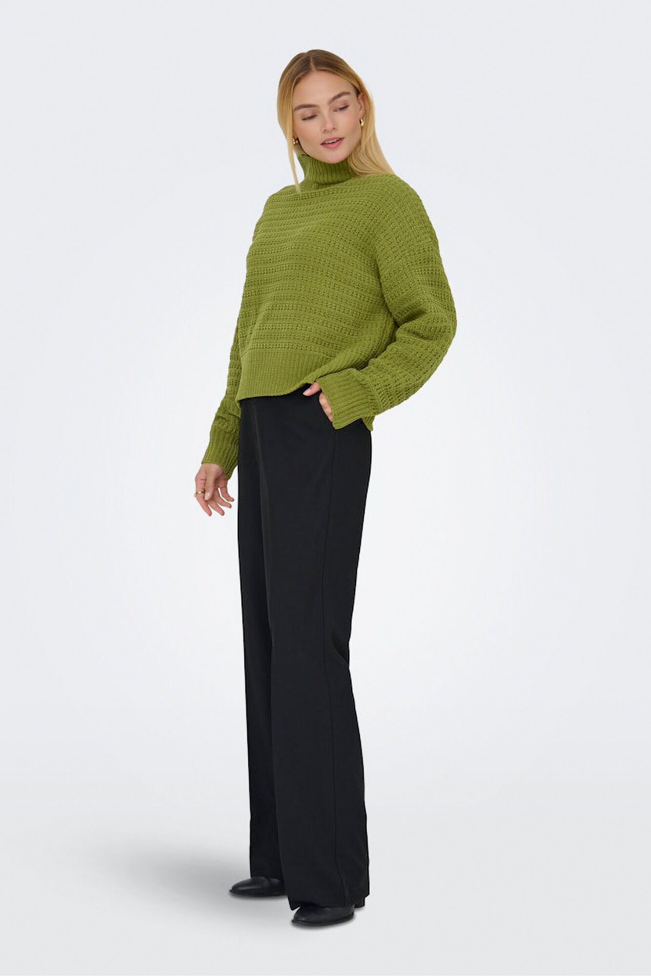Only Jersey pointelle cuello alto