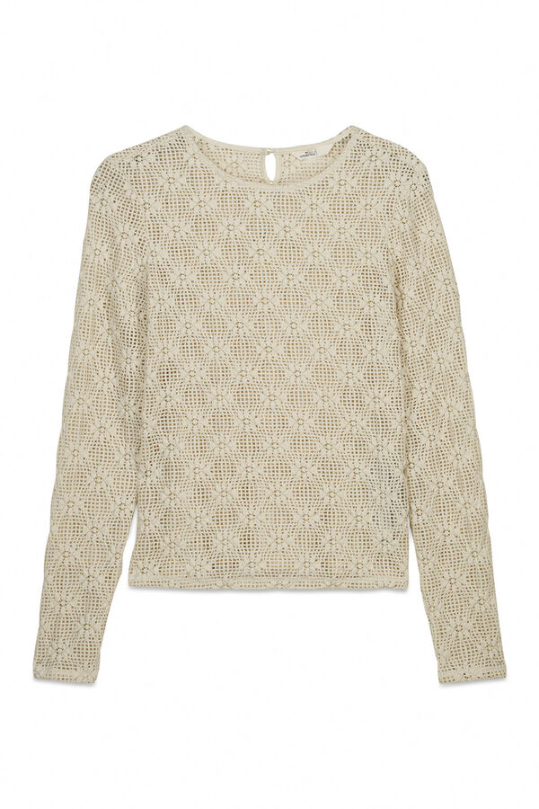 Springfield Pletena majica dugih rukava Bež