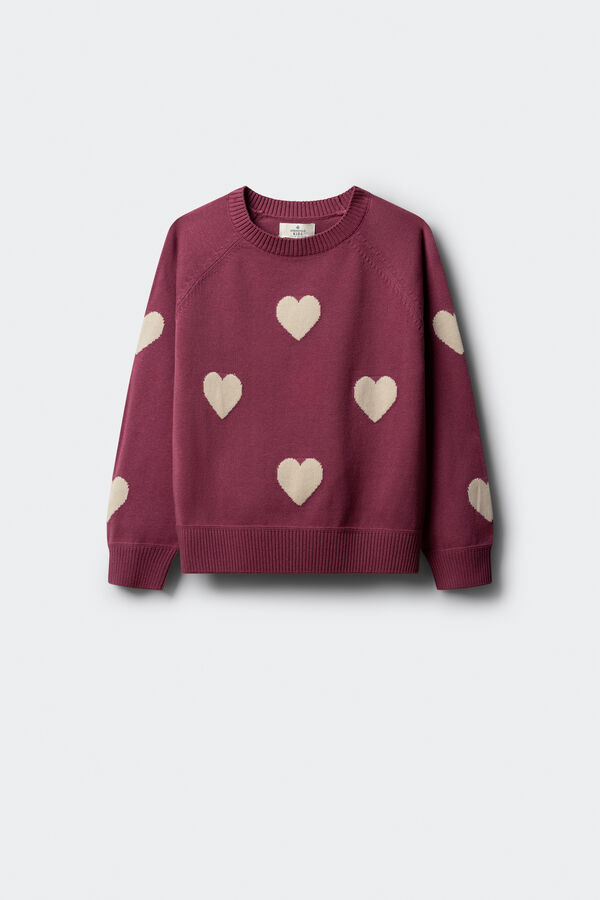 Springfield Kids Djevojački pulover sa srcima Ružičasta