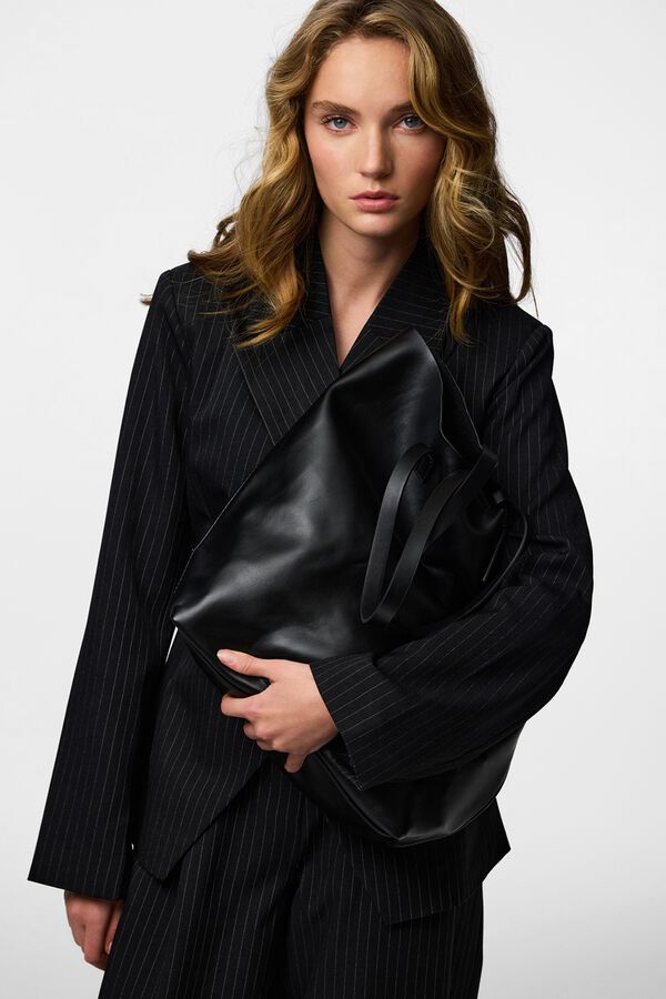 Pieces Bolso shopper efecto piel negro