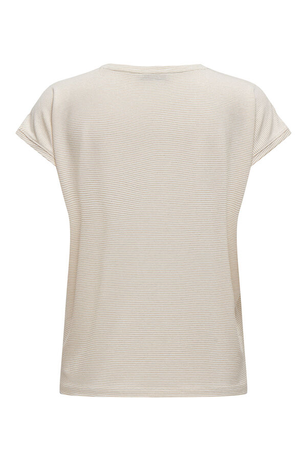 Only Camiseta regular fit glitter blanco