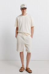 Springfield Bermude od vafl tkanja Bež