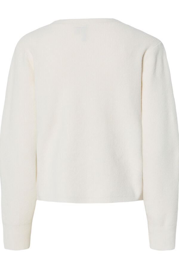 Pieces C&aacute;rdigan pico b&aacute;sico blanco