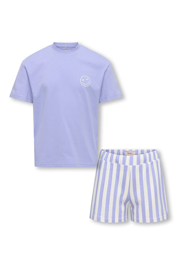 Only Girls Pijama con estampado delantero morado/lila
