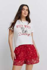 Springfield Majica kratkih rukava od pamuka "cowgirl" Bež