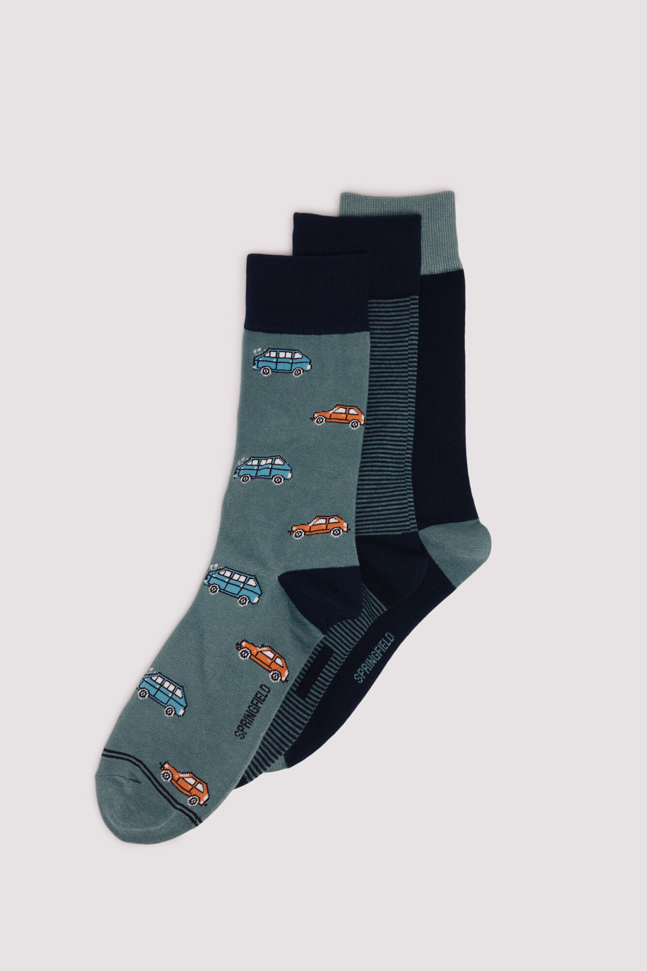 Springfield Paket od 3 pamučne čarape za auto