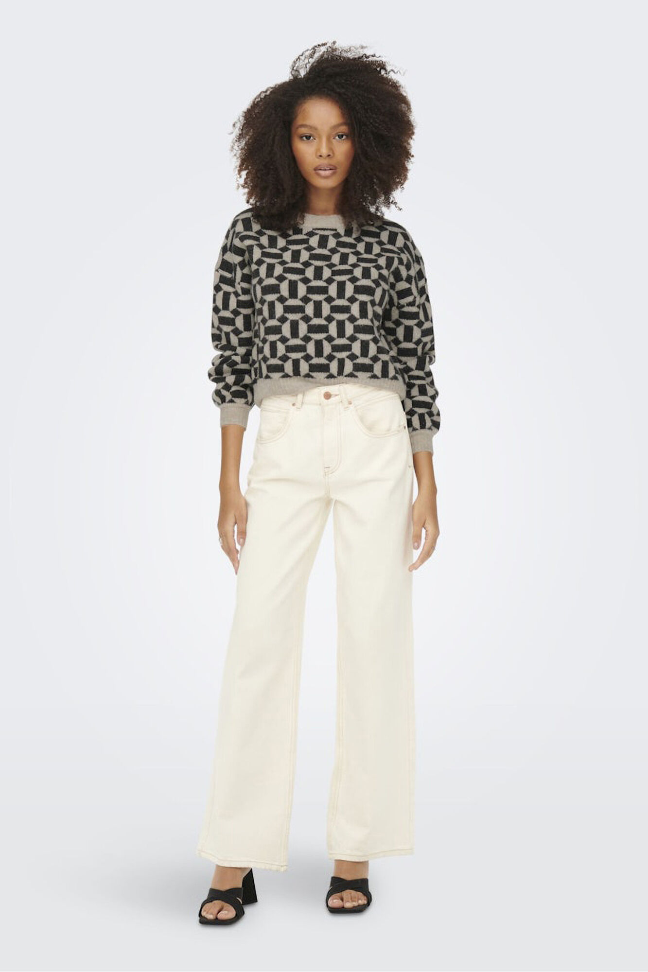 Only Camisola jacquard de gola redonda