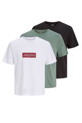 Jack & Jones Pack 3 camisetas logo verde