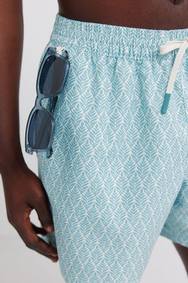 Springfield Kupaći kostim sa printom li&scaron;ća Plava